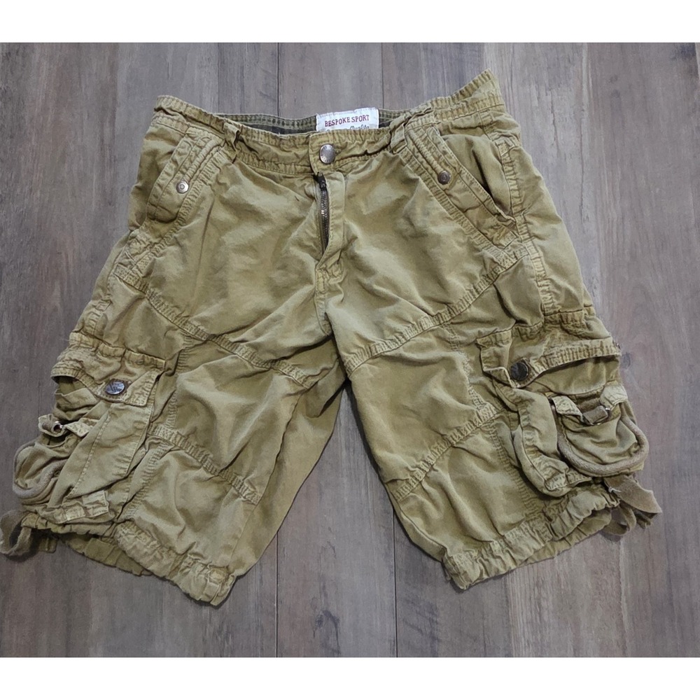 Bespoke Sport Tan Brown Cargo Shorts Men Sz 32 Style 153100 11.5" Inseam
